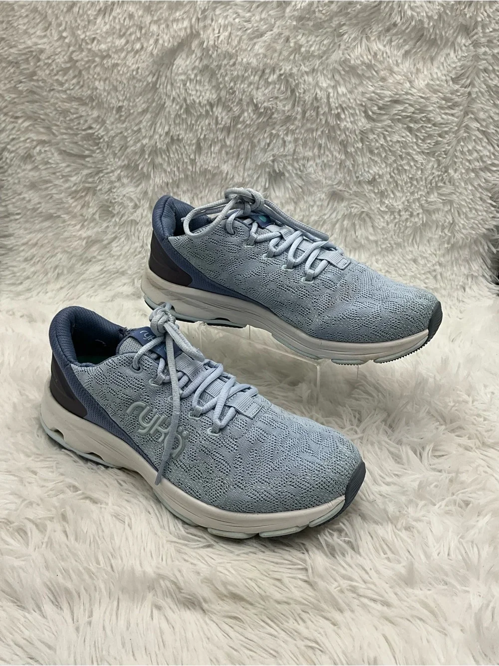 Ryka Devotion X Sneakers Size 8 Wide Blue Gray Walking Shoes